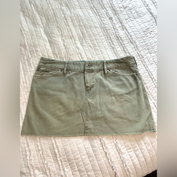 Vintage American Eagle Micro Mini Low Rise Green Skirt Size 10 Y2K Grunge 2000s - Picture 1 of 7